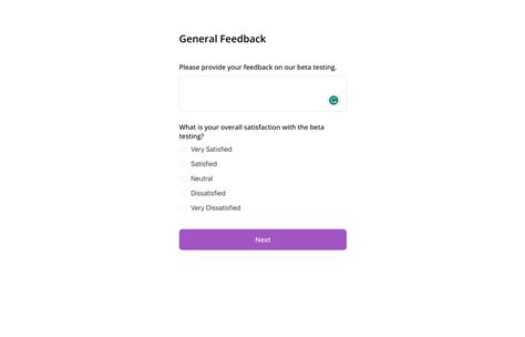 Beta Testing Feedback Survey Template | Feathery