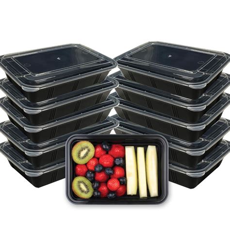 Premius 1 Compartment Meal Prep Food Containers, 4 Cups, 10-Pack ...