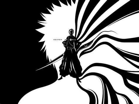 HD wallpaper: black and white bleach kurosaki ichigo kuchiki rukia ...