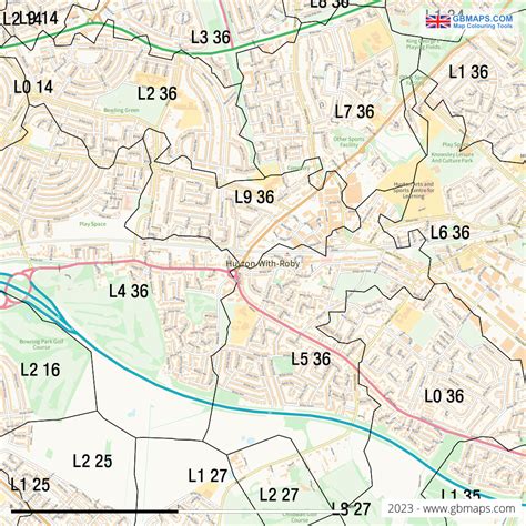 Huyton-with-roby Vector Street Map