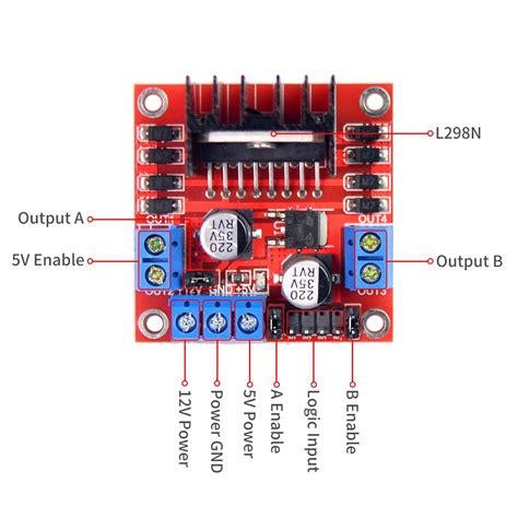 Équipements professionnels L298N DC Stepper Motor Drive Controller Board Module Dual H Bridge ...