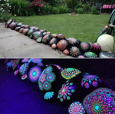 Glow-in-the-dark Mandala Rock Painting | Home Design, Garden & Architecture Blog Magazine