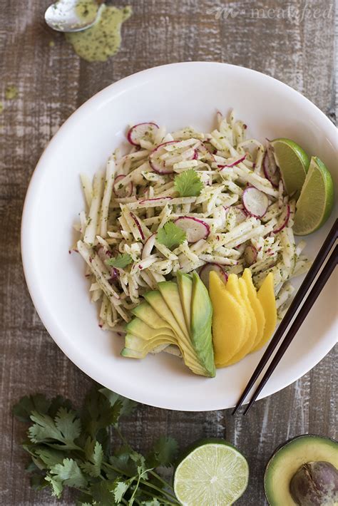 Jicama Radish Slaw with Lime Cilantro Dressing - meatified | Recipe | Jicama, Cilantro lime ...