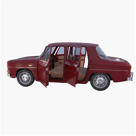 Renault 8 with Interior in Dark Red - 3D Model by dragosburian