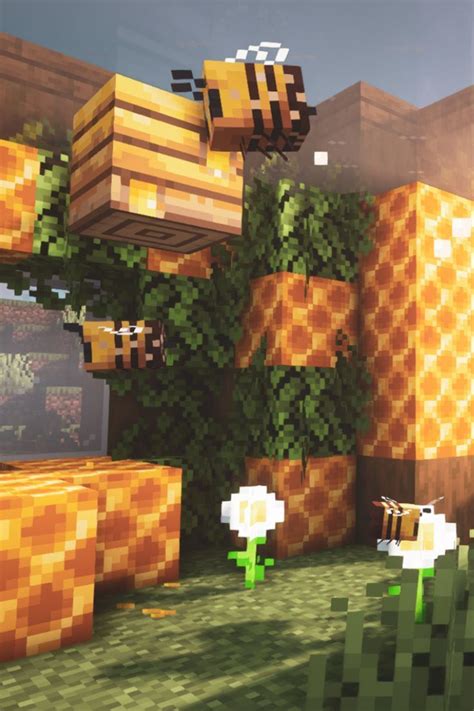 Bee Hive Build in Minecraft | Minecraft wallpaper, Minecraft houses, Cute minecraft houses