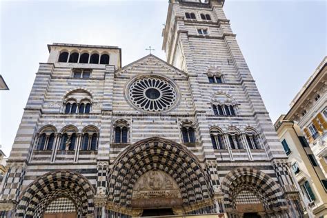 Genoa Cathedral In Genoa, Italy Stock Photo - Image of catholic ...