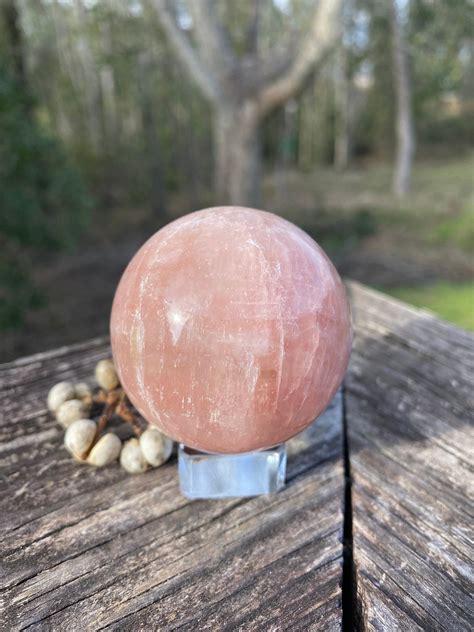 51mm Pink Strawberry Calcite Sphere Reiki Charged Powerful | Etsy