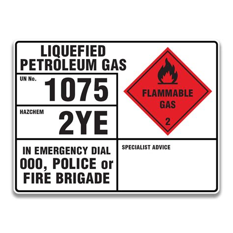 LIQUEFIED PETROLEUM GAS SIGNS AND LABELS - Safety Sign and Label