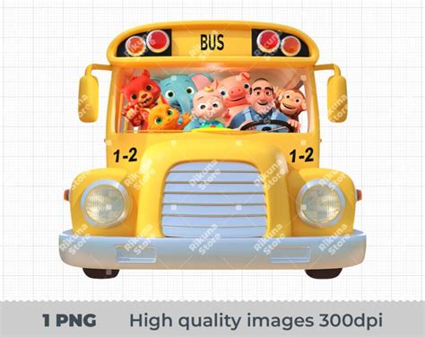 Cocomelon Wheels on the Bus clipart, Cocomelon Wheels on the Bus png, Cocomelon Wheels on the ...