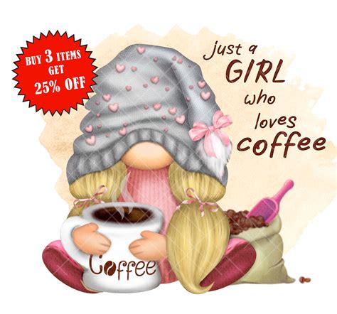 Gnome PNG Clipart Coffee Gnome Cute Gonk Coffee Decal Tumbler - Etsy ...