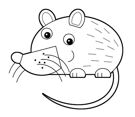 Cartoon Animal Rodent Mouse Or Rat On White Background Coloring Page Illustration Stock ...