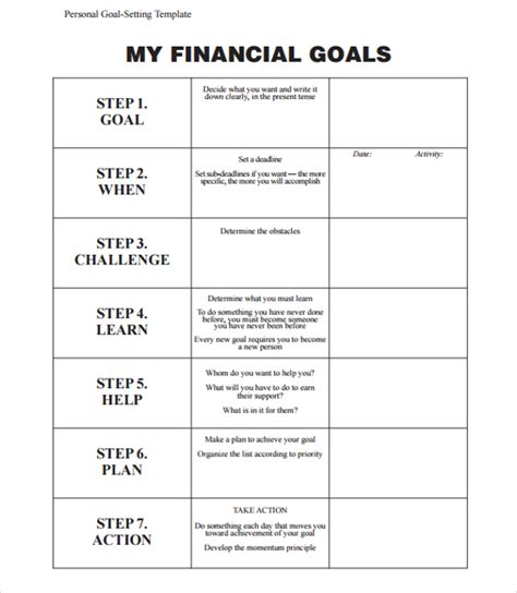 FREE 9+ Sample Goal Planning Templates in PDF | MS Word