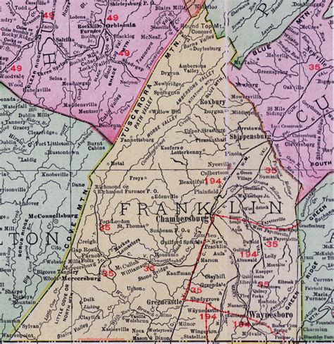 Franklin County, Pennsylvania 1911 Map by Rand McNally, Chambersburg ...