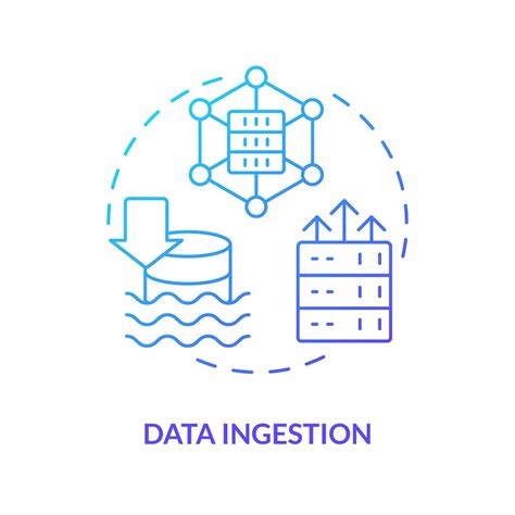 Data ingestion blue gradient concept icon. Information transportation ...