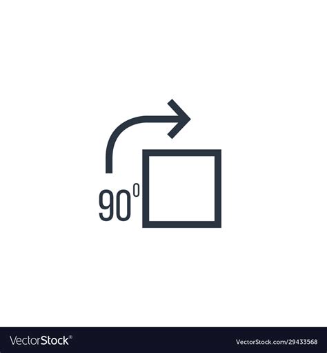 Rotate element square and arrow 90 degree angle Vector Image