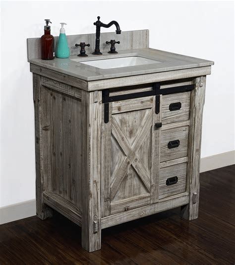 Bathroom Sink Vanity With Barn Door - Artcomcrea