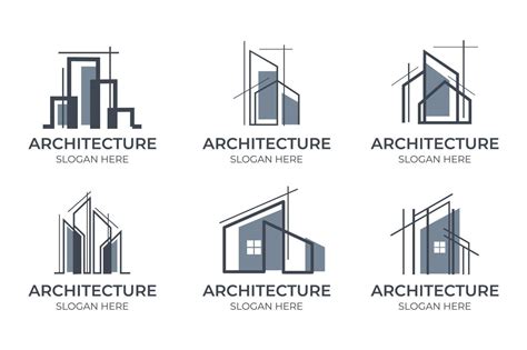 minimalist style architectural logo collection 7958134 Vector Art at Vecteezy