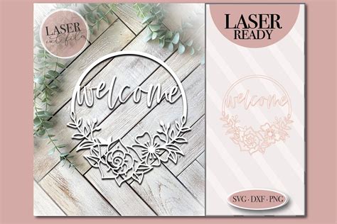 Floral Welcome Wreath Svg Graphic by JustOneMoreProject · Creative Fabrica