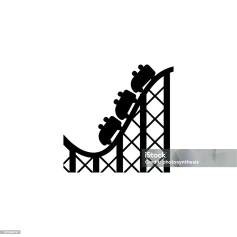 Roller Coaster Vector Icon Isolated Roller Coaster Amusement Park Flat ...