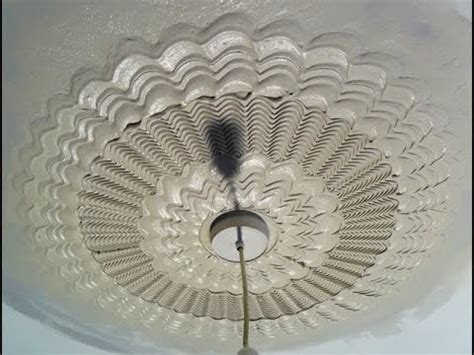 Artexing Ceiling Texture Patterns - Rose Effect Around The Light Fitting - YouTube