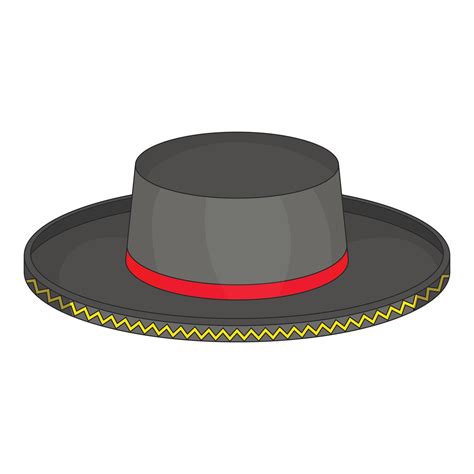 Black man fedora hat icon, cartoon style 14864483 Vector Art at Vecteezy