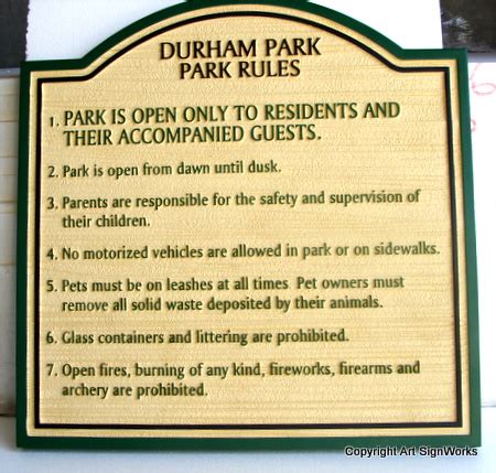 community and private park and garden signs