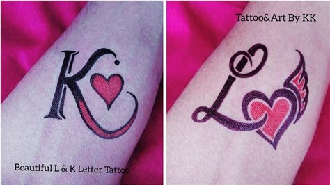 K Heart Tattoo
