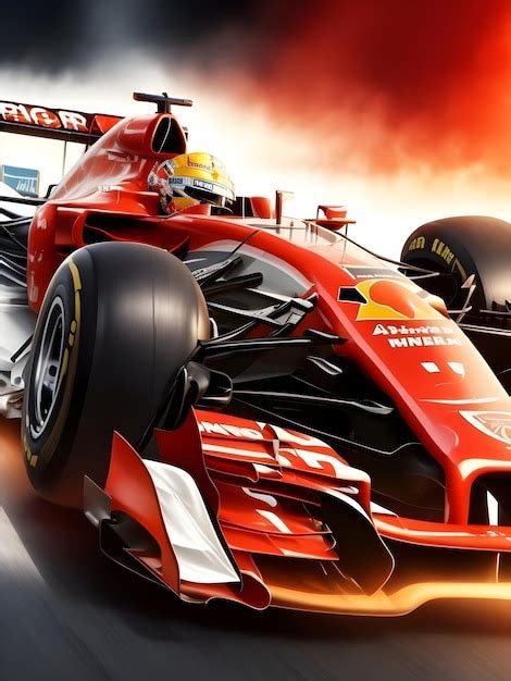 Premium AI Image | Fast racing car and pilot in formula one champion competitions with speed and ...