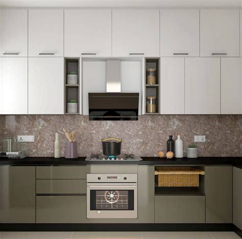 The L-shaped autumn leaf premium kitchen offers a lot of storage space and enhances the utility ...