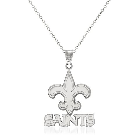 Sterling Silver NFL New Orleans Saints Pendant Necklace. 18" | Ross-Simons