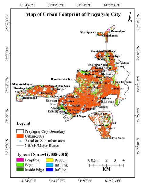 Map of Urban Footprint of Prayagraj City | Download Scientific Diagram