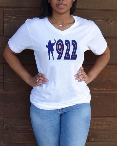 Front: 1922 - Sigma Gamma Rho SGRHO T-Shirt Style: Short sleeve, Scoop, Fitted Color: Gold and ...