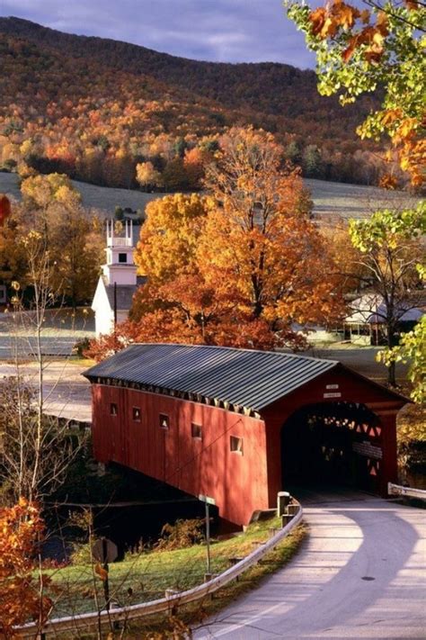 Beautiful fall foliage 🍁🍃🍂 | Covered bridges, Old bridges, Beautiful places