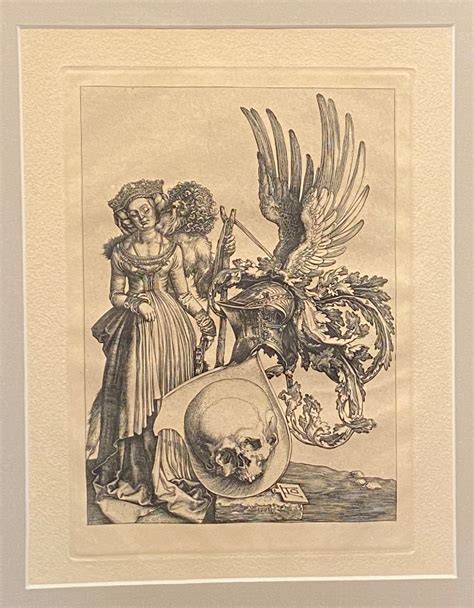 Proantic: Engraving By Dürer, The Coat Of Arms Of Death, 19th Century