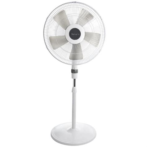 Holmes 16 in. Oscillating Blade Stand Pedestal Fan with Metal Grill in White 985118515M - The ...