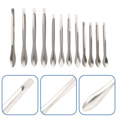 12pcs Lab Spatula Scoopula Stainless Steel Chemistry Sampling Measuring Scoop | eBay