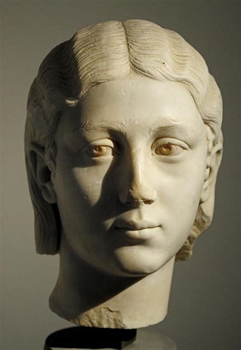 Woman, head of Roman scultpure (marble), 3rd century AD, (Museo Civico ...