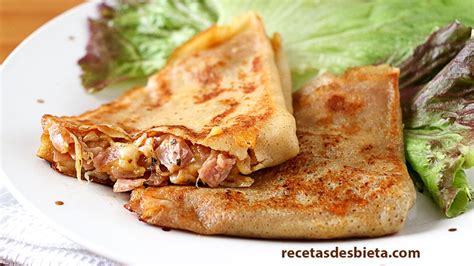 Crepes de jamón y queso - Receta fácil y rápida - Recetas de Esbieta