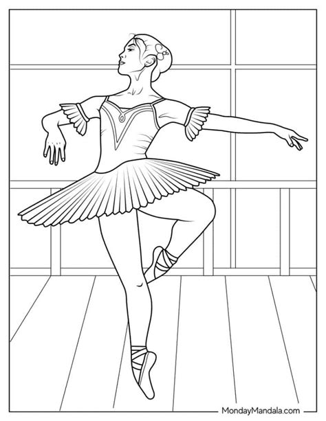 Realistic Ballerina Coloring Pages - Free Printable Templates