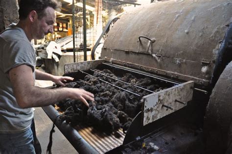 The Teasing process for Zwartbles Sheep Wool at Cushendale Woollen Mills - Zwartbles Ireland