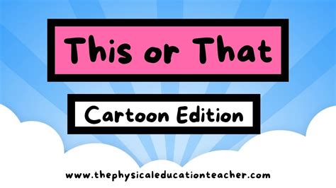 This or That Cartoon Edition - Non Movement Game for Kids (w/audio) - YouTube