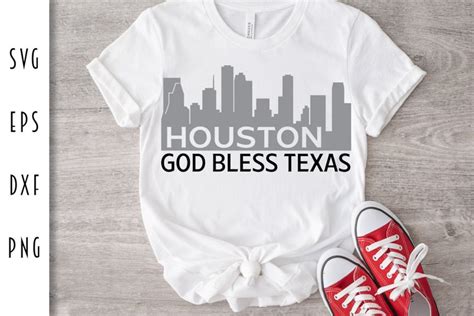 Houston Skyline SVG - Houston God Bless Texas Cut File