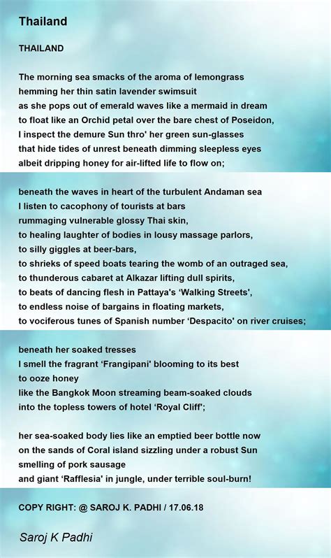 Thailand - Thailand Poem by Saroj K Padhi