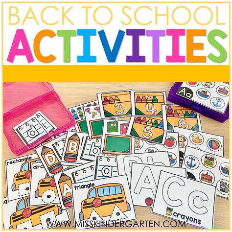 Back to School Activities for Kindergarten - Miss Kindergarten