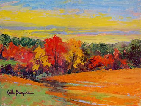 Autumn Fields Painting by Keith Burgess