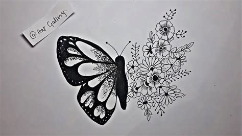 Butterfly Doodle art || How To Draw butterfly - YouTube