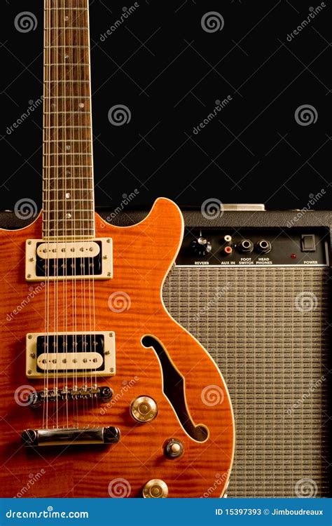 Electric Guitar and Amplifier Stock Image - Image of cabinet, black ...