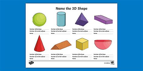 Name the 3D Shape Grade 3 Worksheet (teacher made) - Twinkl