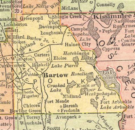 Map of Polk County, Florida, 1910