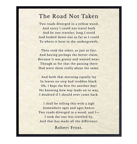 Robert Frost Quote Poetry Print Robert Frost Road Not Taken Road Less ...